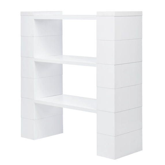 EverBlock 3 Level Shelving Kit, 36” W | For Office, Playroom & Bookshelves | Giant Building Blocks | Easy to Connect & Reuse | Indoor & Outdoor Use | Build Displays & Structures | White