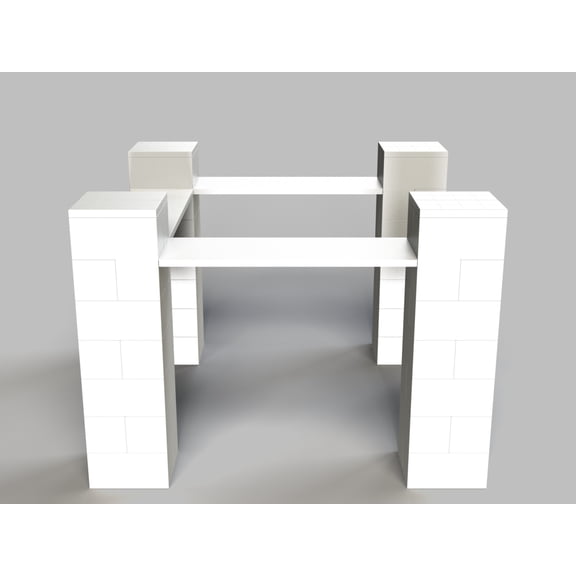 EverBlock 3 Sided Catering Station Kit | 5’ x 5’ x 3’ 7” | Risers & Server Stations | Giant Building Blocks | Easy to Connect | Indoor & Outdoor Use | White
