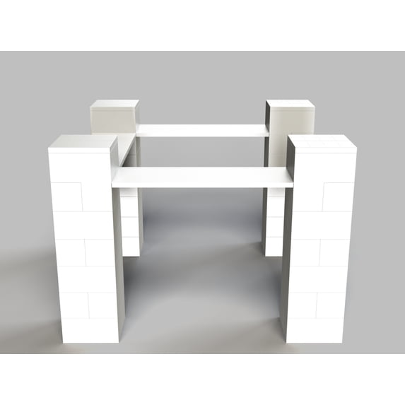 EverBlock 3 Sided Catering Station Kit | 5’ x 5’ x 3’ 7” | Risers & Server Stations | Giant Building Blocks | Easy to Connect & Reuse | Indoor & Outdoor Use | Build Displays | Translucent