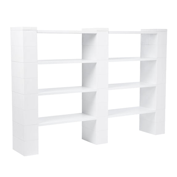 EverBlock 4 Level Double Shelving Kit, 72” W | For Office, Playroom & Bookshelves | Giant Building Blocks | Easy to Connect & Reuse | Indoor & Outdoor Use | Build Displays & Structures | Light Blue