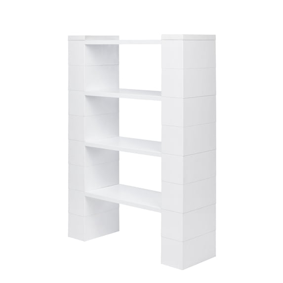 EverBlock 4 Level Shelving Kit, 36” W | For Office, Playroom & Bookshelves | Giant Building Blocks | Easy to Connect & Reuse | Indoor & Outdoor Use | Build Displays & Structures | Dark Gray