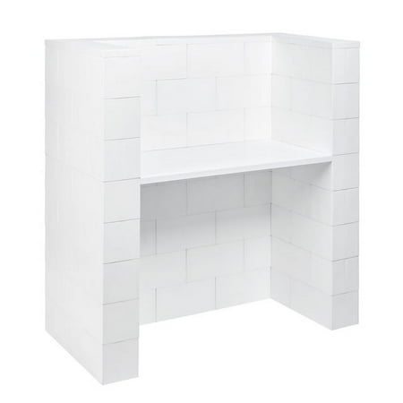 EverBlock 4’ Office Desk with Privacy Kit | 48”L x 24”W x 48”H | Modular Building Blocks | Home Office Work Desk | Easy to Connect & Reuse | Indoor & Outdoor Use