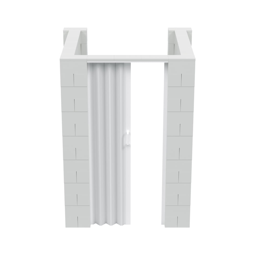 EverBlock 5’ x 4’ x 7’ Lactation Room Kit U-Shaped Wall with Accordion Door | 3’ x 7’ Doorway | Modular Building Blocks | Room Divider & Partition | Easy to Connect & Reuse | Indoor & Outdoor Use