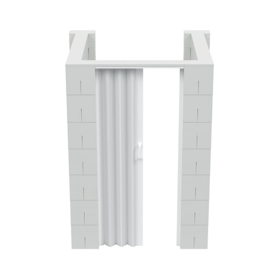 EverBlock 5’ x 4’ x 7’ Lactation Room Kit U-Shaped Wall with Accordion Door | 3’ x 7’ Doorway | Modular Building Blocks | Room Divider & Partition | Easy to Connect & Reuse | Indoor & Outdoor Use