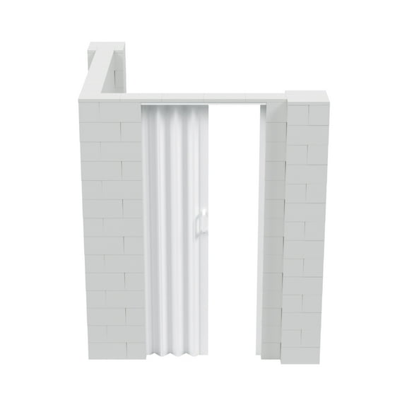 EverBlock 6’ x 6’ x 7’ Lactation Room Kit L-Shaped Wall with Accordion Door | 3’ x 7’ Doorway | Modular Building Blocks | Room Divider & Partition | Easy to Connect & Reuse | Indoor & Outdoor Use