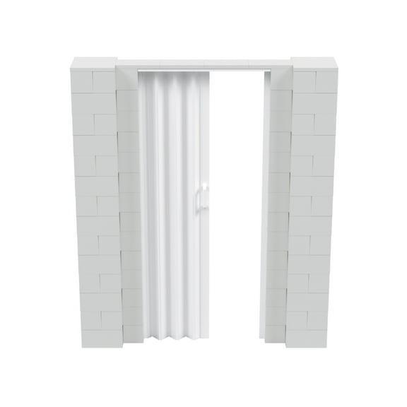 EverBlock 6’ x 7’ Wall Kit with Accordion Door | 3’ x 7’ Doorway | Modular Building Blocks | Wall Display System | Room Divider & Partition | Easy to Connect & Reuse | Indoor & Outdoor Use
