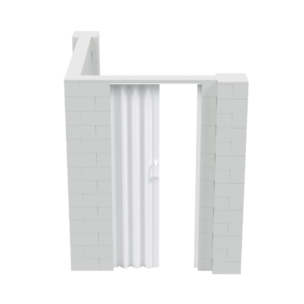 EverBlock 6’ x 7’ x 7’ Lactation Room Kit L-Shaped Wall with Accordion Door | 3’ x 7’ Doorway | Modular Building Blocks | Room Divider & Partition | Easy to Connect & Reuse | Indoor & Outdoor Use
