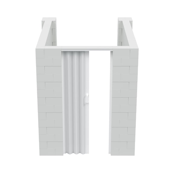 EverBlock 6’ x 8’ x 7’ Lactation Room Kit U-Shaped Wall with Accordion Door | 3’ x 7’ Doorway | Modular Building Blocks | Room Divider & Partition | Easy to Connect & Reuse | Indoor & Outdoor Use