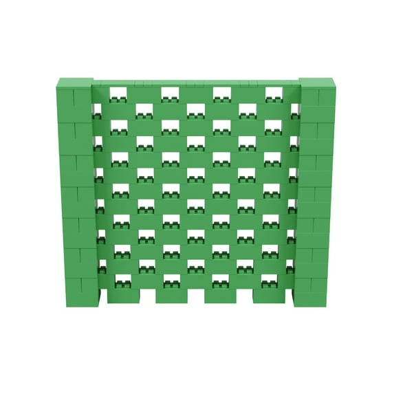 EverBlock 8’ x 7’ Open Stagger Wall Kit | Modular Building Blocks | Wall System for Display & Structures | Room Divider & Partition | Easy to Connect & Reuse | Indoor & Outdoor Use