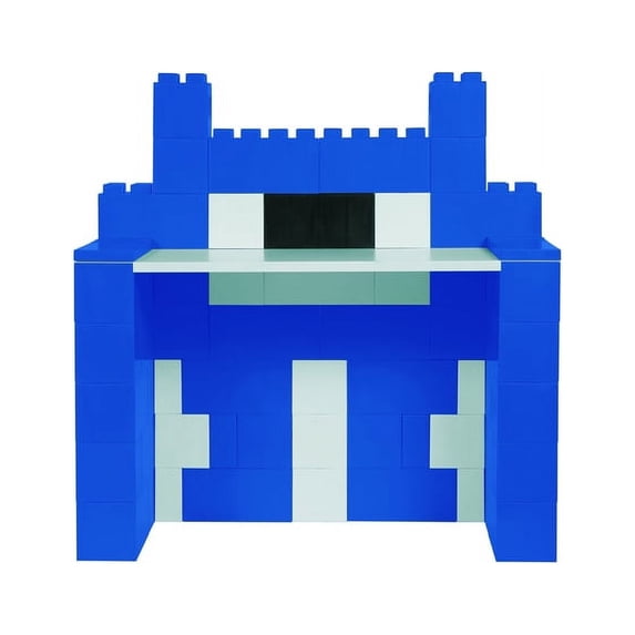 EverBlock Blue Monster Desk Kit with Stool | 48”L x 24”W x 54”H | Modular Building Blocks | Kids Work Desk | Durable Construction | Easy to Connect & Reuse | Indoor & Outdoor Use