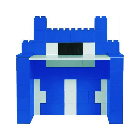 EverBlock Blue Monster Desk Kit with Stool | 48”L x 24”W x 54”H | Modular Building Blocks | Kids Work Desk | Durable Construction | Easy to Connect & Reuse | Indoor & Outdoor Use