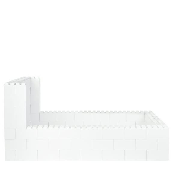 EverBlock Full Bed Surround with Headboard Kit | 5’ x 7’ 6“ x 4’ 1” | Modular Bed, Frame & Headboard | Giant Building Blocks | Easy to Connect & Reuse | Red