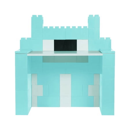 EverBlock Light BlueMonster Desk Kit with Stool | 48”L x 24”W x 54”H | Modular Building Blocks | Kids Work Desk | Durable Construction | Easy to Connect & Reuse | Indoor & Outdoor Use
