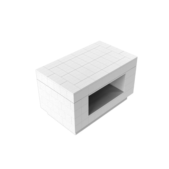 EverBlock Open Table Kit | 36” x 60” x 37” | Coffee, Entryway, or End Table | Giant Building Blocks | Easy to Connect & Reuse | Indoor & Outdoor Use | Build Displays & Structures | Red