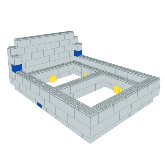EverBlock Queen Bed Frame & Surround with Headboard Kit | 6’ x 8’ x 3’ 7” | Modular Beds, Frames & Headboards | Giant Building Blocks | Easy to Connect & Reuse | Black