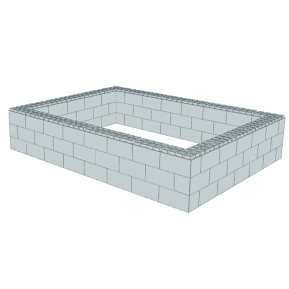 EverBlock Queen Bed Surround Kit | 6’ x 8’ x 1’ 7” | Modular Beds, Frames & Headboards | Giant Building Blocks | Easy to Connect & Reuse | Indoor & Outdoor Use | Blue