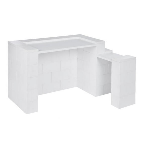 EverBlock Simplicity Desk Kit with Return | 48”L x 24”W x 30”H | 24” x 24” Return | Modular Building Blocks | Home Office Work Desk | Easy to Connect & Reuse | Indoor & Outdoor Use