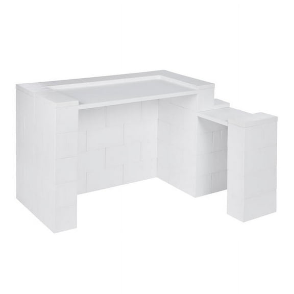 EverBlock Simplicity Desk Kit with Return | 48”L x 24”W x 30”H | 24” x 24” Return | Modular Building Blocks | Home Office Work Desk | Easy to Connect & Reuse | Indoor & Outdoor Use