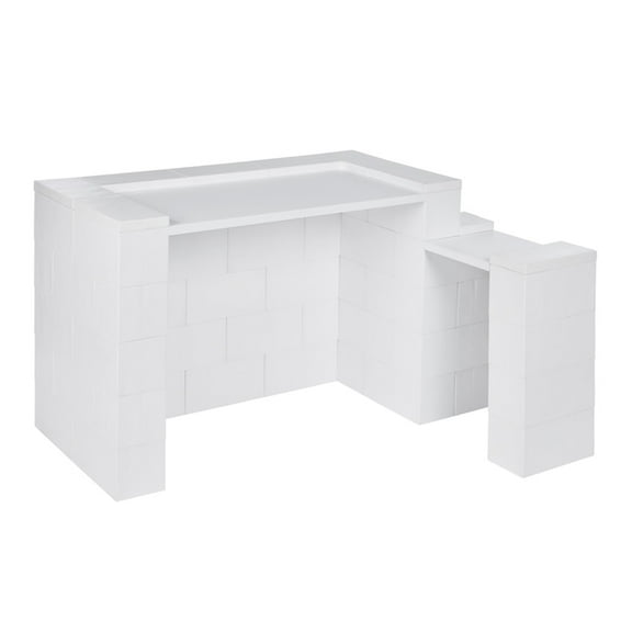 EverBlock Simplicity Desk Kit with Return | 48”L x 24”W x 30”H | 24” x 24” Return | Modular Building Blocks | Home Office Work Desk | Easy to Connect & Reuse | Indoor & Outdoor Use