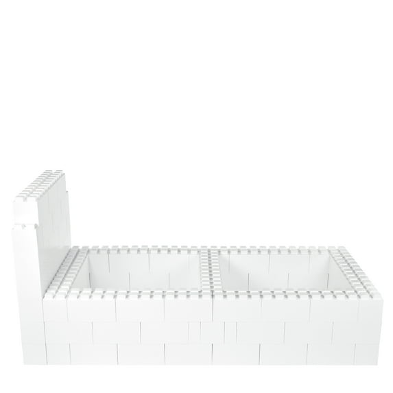 EverBlock Twin Bed Frame with Headboard Kit | 3’ 6" x 7’ x 1’ 7” | Modular Bed, Frame & Headboard | Giant Building Blocks | Easy to Connect & Reuse | Indoor & Outdoor Use | Transluscent