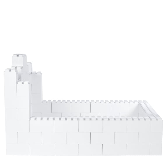 EverBlock Twin Bed Surround with Headboard Kit | 4’ 6” x 7’ 6“ x 1’ 7” | Modular Bed, Frame & Headboard | Giant Building Blocks | Easy to Connect & Reuse | Orange