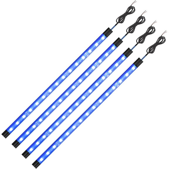 EverBright Upgrade Blue Golf Cart Lights Car Underglow Led Strip Lights for Marine Boat Deck Motorcycles Kayak Interior Exterior 5050 Chipset 15SMD Waterproof IP67 DC 12V(Pack of 4)