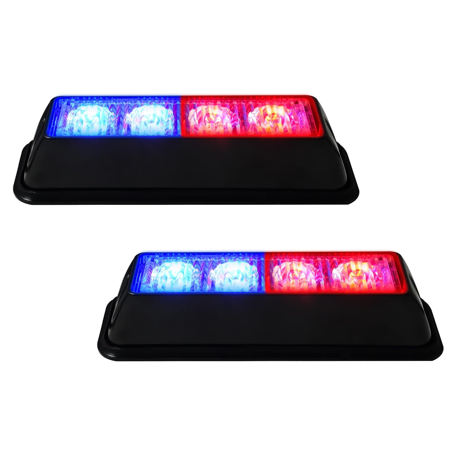 EverBrightt 2Pack Red Blue YPF5 Dual Colors 4 LED Car Flash Light DRL