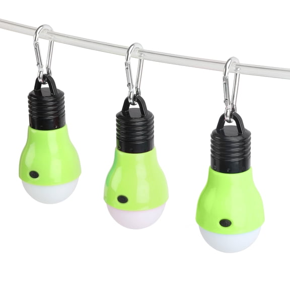 EverBrite Camping Light 3 Pack, LED Bulb with 3 Modes Portable Emergency Light, AAA Batteries Included, Green