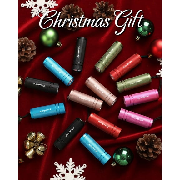 EverBrite 30-Pack Mini Flashlight Set, Aluminum LED Handheld Torches with Lanyard, Assorted Colors, Batteries Included for Party Favors, Night Reading, Camping, Power Outage, Gift to Christmas