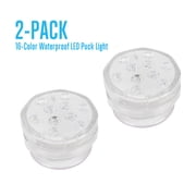 EverBrite 50 Lumens LED Color Changing Waterproof Puck Light with Remote and Batteries 2-Pack