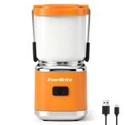 EverBrite Mini Rechargeable Camping Lantern, 230-Lumen LED Hanging Light, USB-C Rechargeable Tent Lantern with Stepless Dimming, Red Flash Mode, Memory Function, Orange