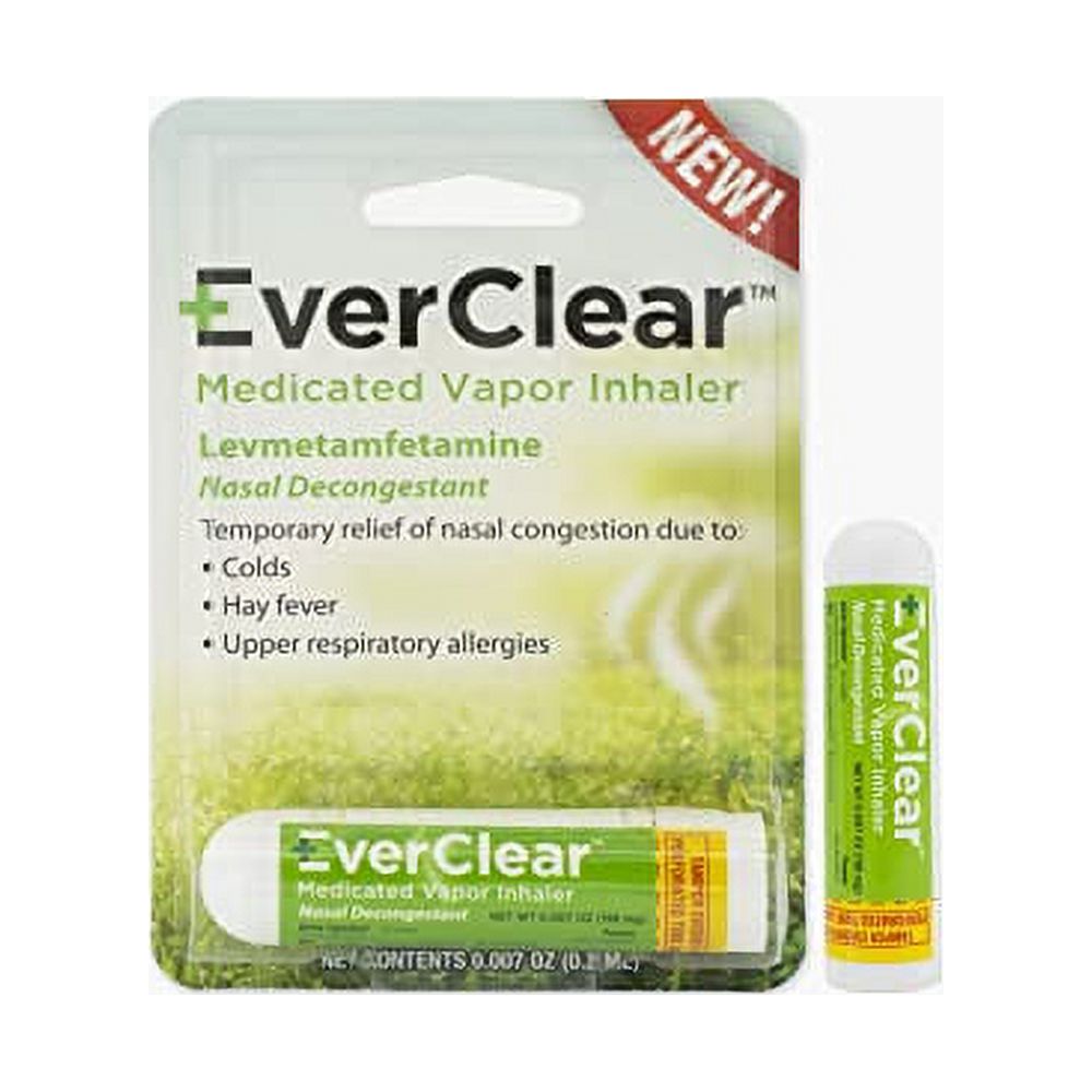 EverClear Medicated Vapor Inhaler, Nasal Decongestant for Colds, Hay