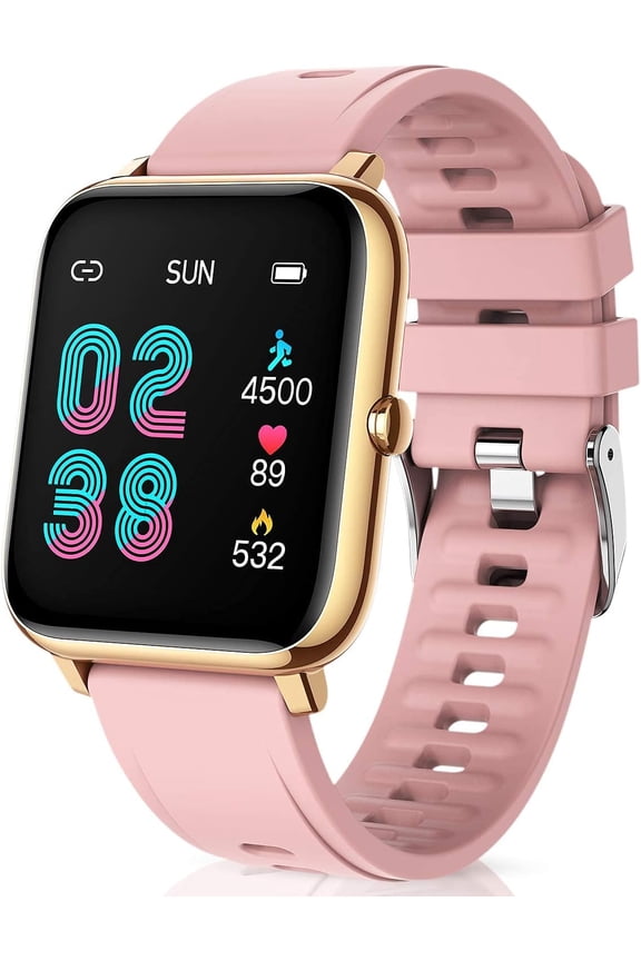 Waterproof Sleep Tracking 1.3 inch Pink with Silicone Sport Band