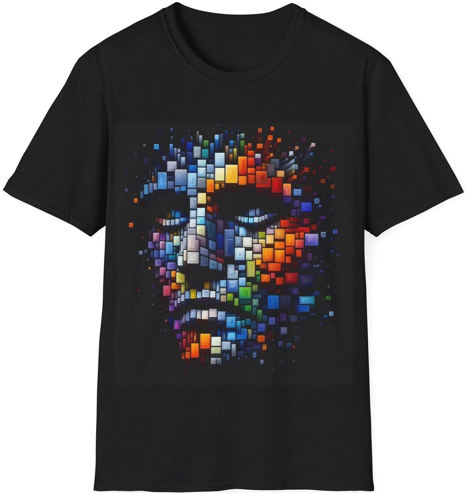 EverFind Colorful Face Tshirt Abstract Face Shirt Unique Face Graphic