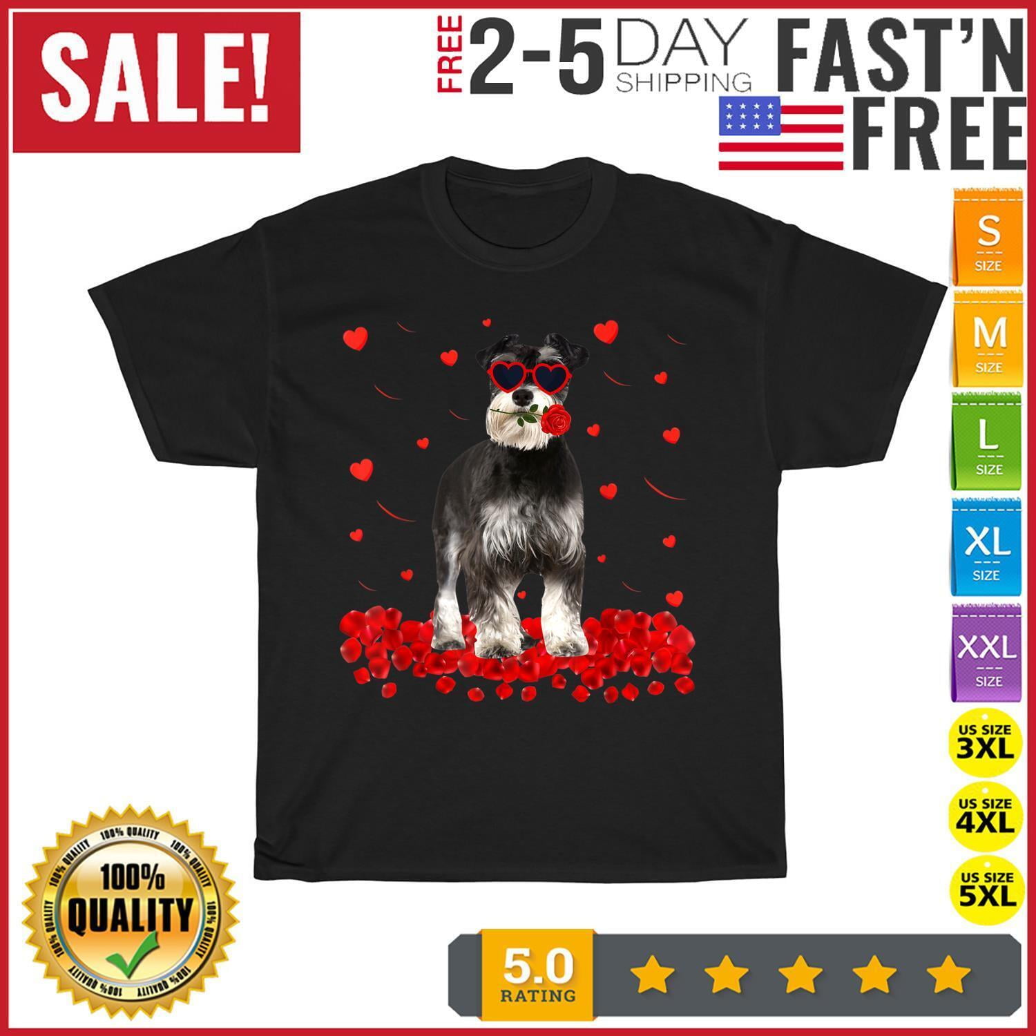 EverFind Schnauzer Heart Dog Lover Vintage T Shirt Men Fashion 2024