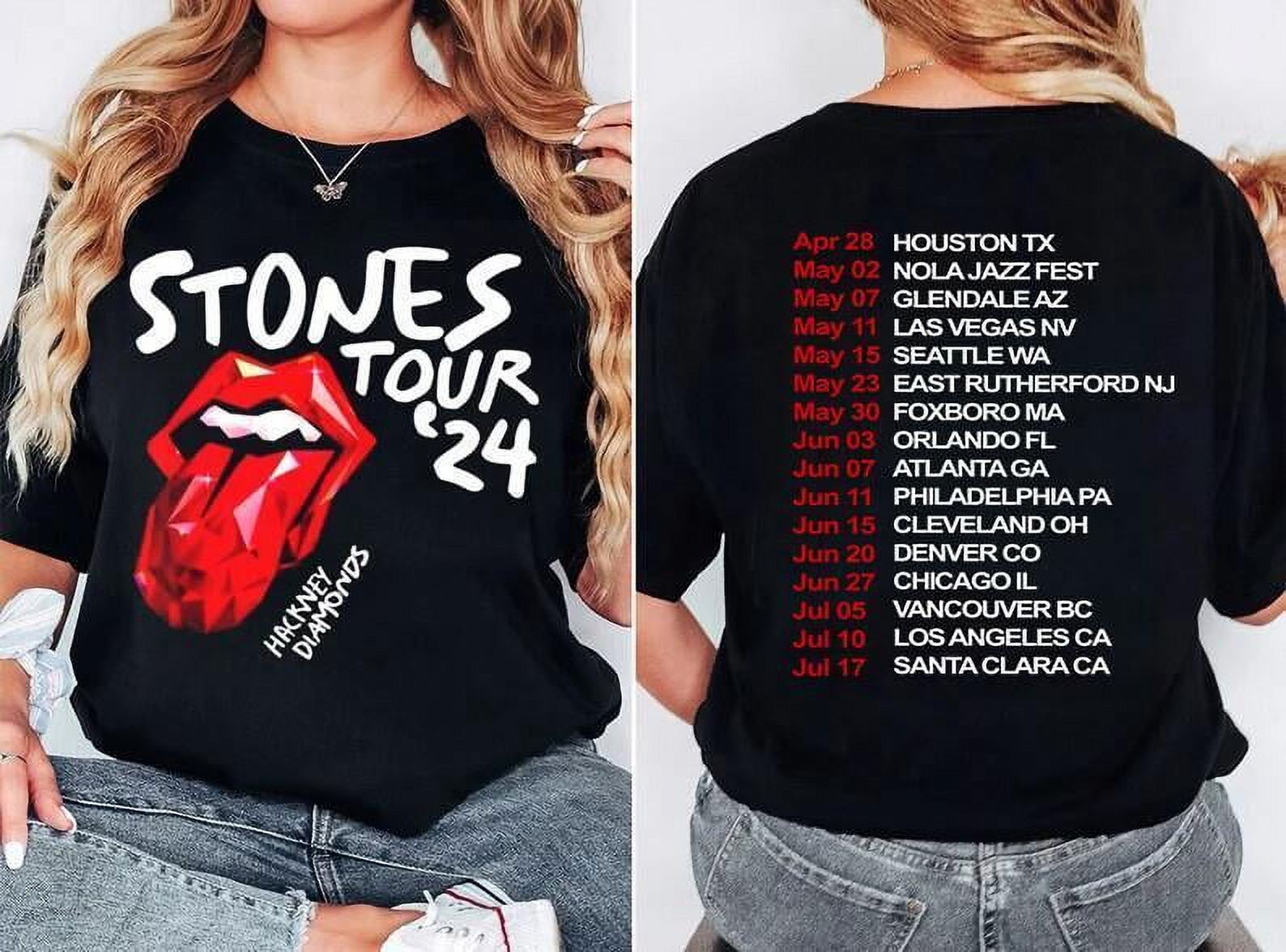 EverFind The Rolling Stones Hackney Diamonds Tour 2024 T Shirt