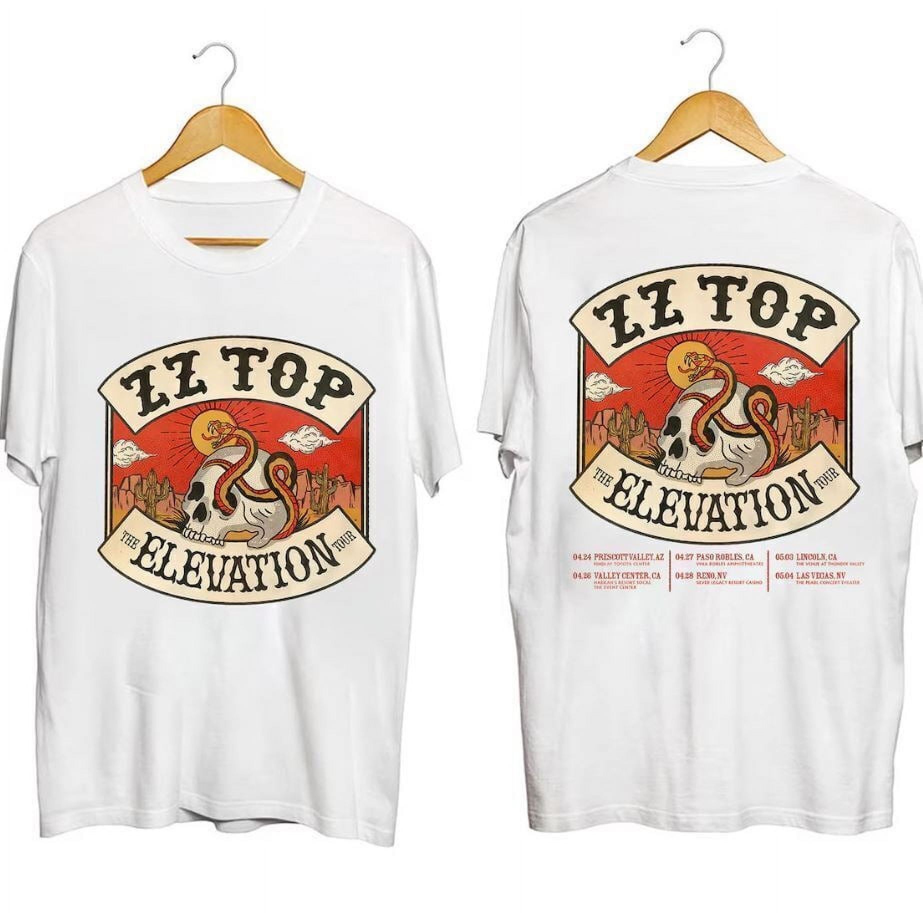 EverFind ZZ Top The Elevation Tour 2024 TShirt White Cotton Tee S5XL