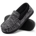 thumbnail image 1 of EverFoams Men's Comfort Memory Foam Moccasin Slippers Breathable Terry Cloth House Shoes with Anti-Skid Rubber Sole, 1 of 9