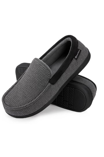 Men\'s Matte Black Cozy Memory Foam Anti Skid Soft Slip On House Slipper Shoes Amazon.com | MAIITRIP Men main image 2
