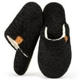 thumbnail image 1 of Women's Fuzzy Wool-Like Memory Foam Slip on House Slippers Cozy Soft Indoor Outdoor Ladies Home Shoes,Carbon Black,9/10 US, 1 of 6