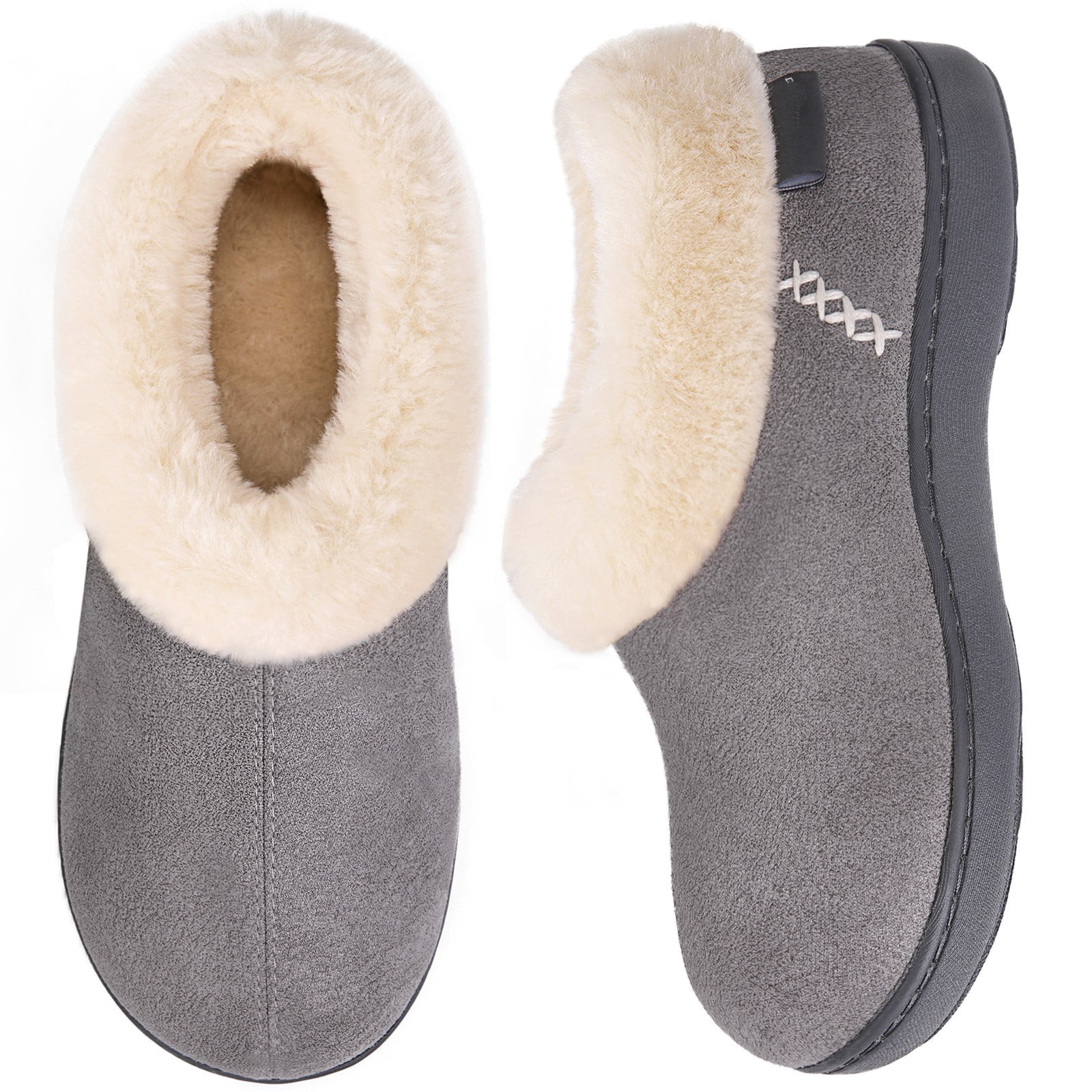 EverFoams Women's Winter Slippers, Cozy Memory Foam, Fuzzy Fur