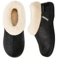 thumbnail image 1 of EverFoams Women's Micro Suede Cozy Memory Foam Winter Slippers with Fuzzy Faux Fur Collar and Indoor Outdoor Rubber Sole, 1 of 6