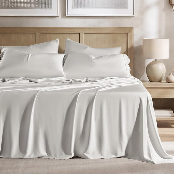 EverGrace 100% Rayon from Bamboo Sheet Set, King Size, Frost Gray