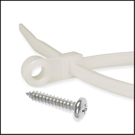EverMark 14 in. Natural Mounting Hole Cable Tie - 50 lbs - Pack of 100