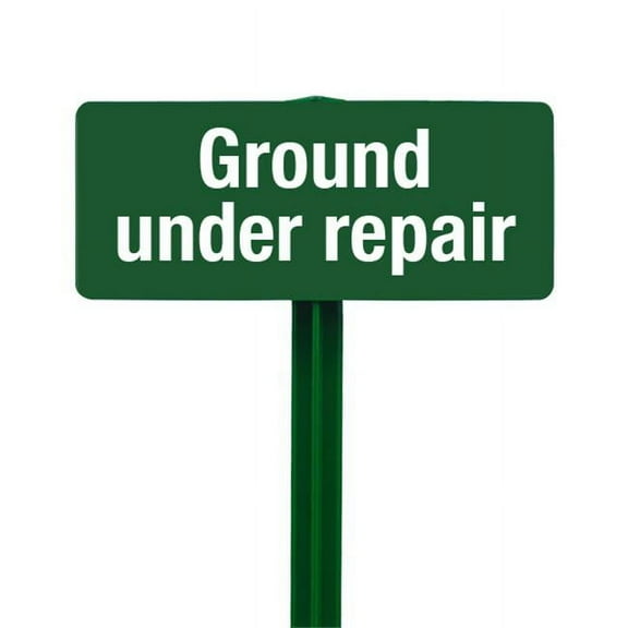 EverMark Ground Under Repair Sign with Hunter Green Stake Kit