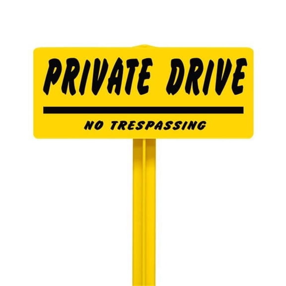 EverMark Private Drive No Trespassing Sign with Yellow Stake Kit
