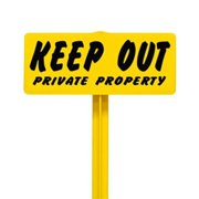 EverMark SSKT09-05 Keep Out Private Property Sign with Yellow Stake Kit