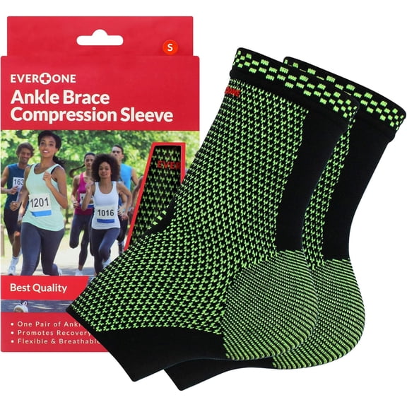 EverOne Ankle Brace Compression Sleeve Unisex, Small