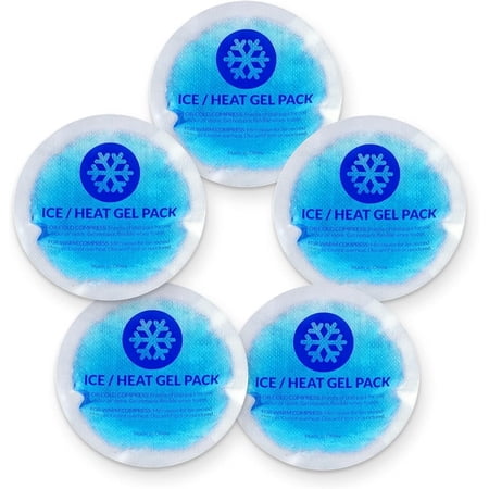 EverOne Round Reusable Gel Ice/Hot Pack with Cloth Backing - 5 Pack