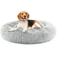 thumbnail image 1 of EverPick Cozy Round Plush Pet Bed for Cats and Dogs, Soft Washable Fluffy Donut Cuddler Nest with Removable Cushion, Warm Fleece Lining for Small Medium Pets, Gray (36*36*8"), 1 of 6